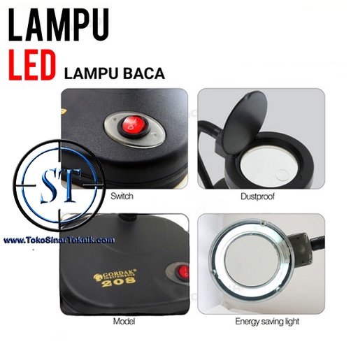 Lampu Baca LED Lampu Meja Kaca Pembesar-208 Reading Lamp Magnifier LED Desk Light