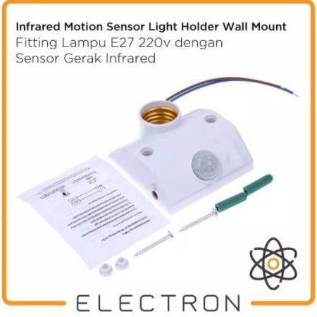 Fitting Lampu E27 220V dengan Sensor Gerak Infrared Motion Sensor