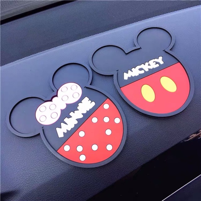 Anti Slip Pad Mat Aksesoris Dashboard Mobil - Kartun Mickey Minnie Mouse anti selip dasbord mobil