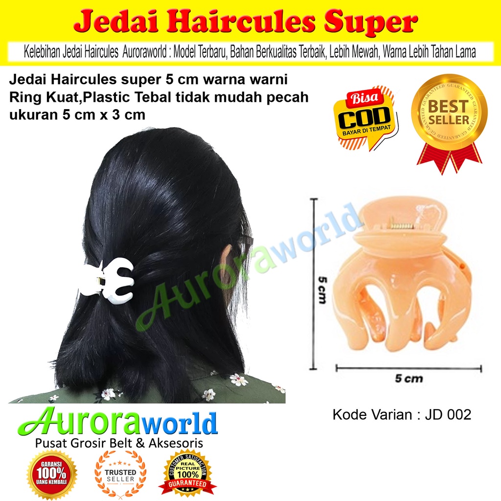 Jedai DECLIP Haircules Jepit Rambut Haircules Super 5cm Original Bahan Tebal dan Kuat JD002