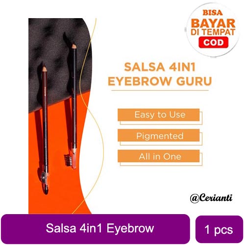 [BPOM] Salsa Eyebrow Guru | Pensil Alis 4 in 1 Hitam &amp; Coklat