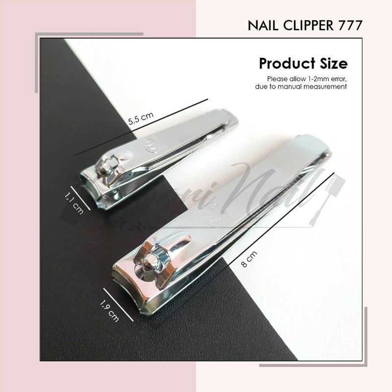 Gunting kuku 777 kecil / jumbo besar ukuran normal size silver stainless nail clipper