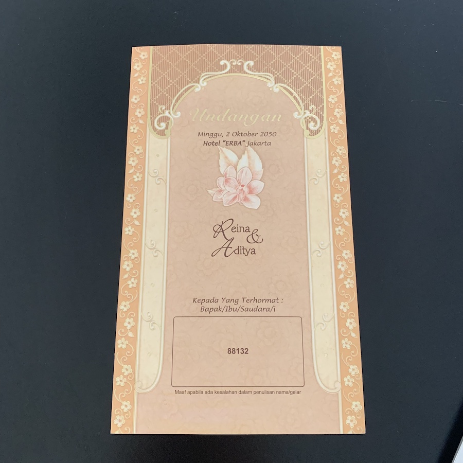 Blangko Undangan Pernikahan Invitation Kosong Murah Pink Bunga - ERBA 88132