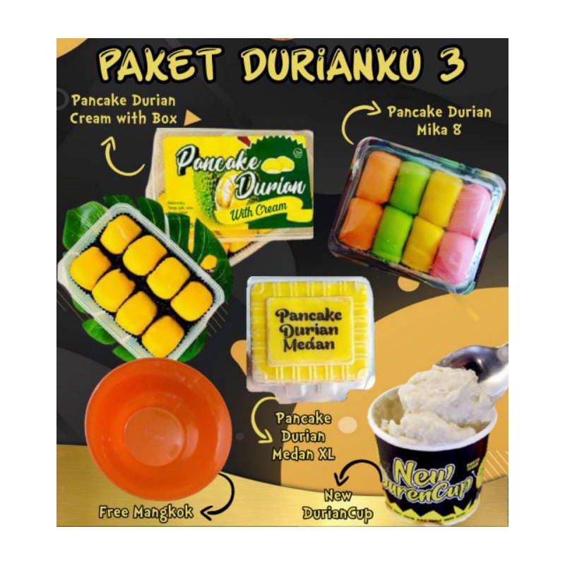 

paket durianku 3/kue lumer/kekinian/kue durian enak free mangkok