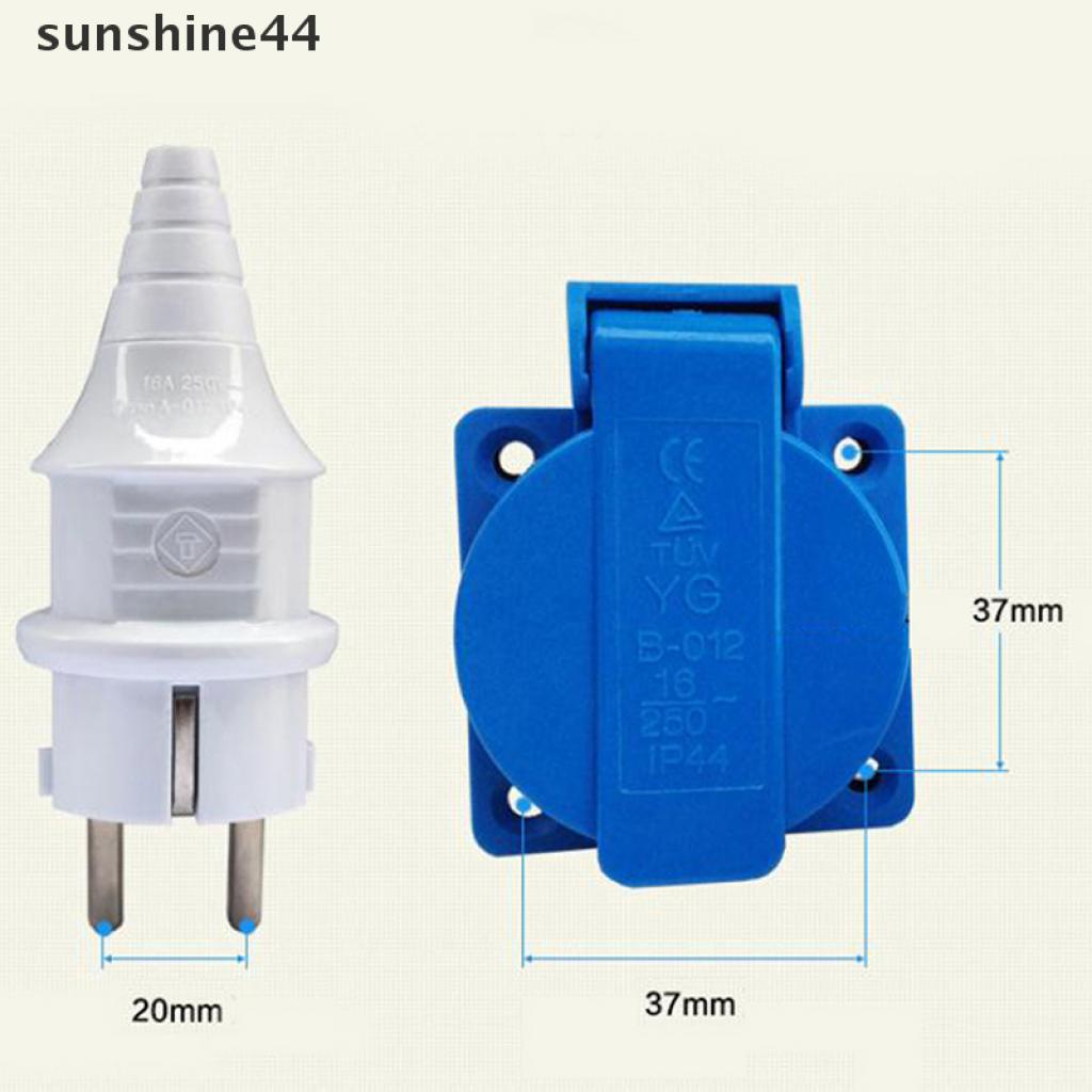 Sunshine socket Plug EU Bahan Tembaga Anti Air Untuk Industri