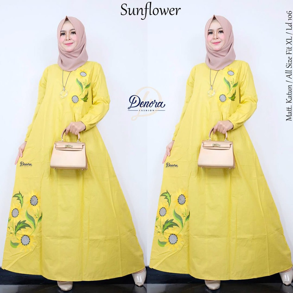 Sunflower Dress By Denora| Suplier Hijab Solo| Grosir