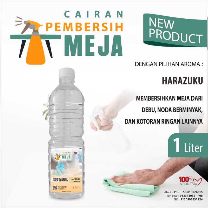 Cairan pembersih meja antiseptic aneka aroma wangi segar kemasan botol 1 liter PET