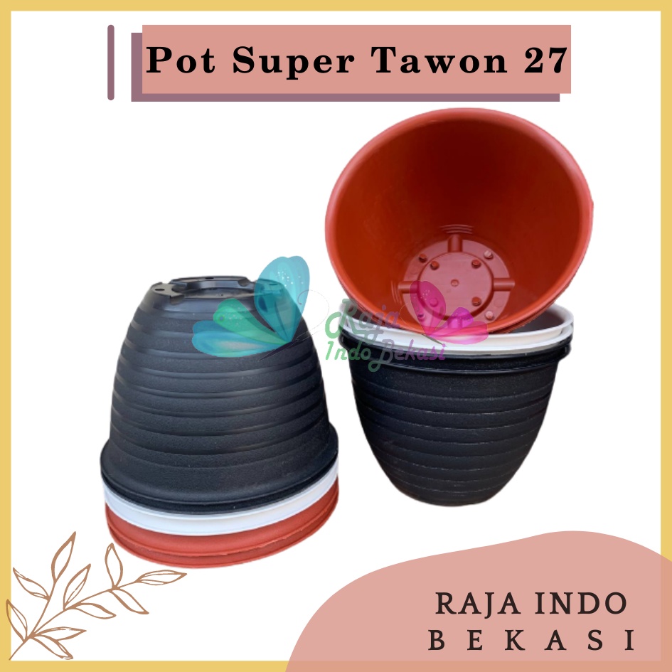 Pot Super Tawon 27 Cm Putih Hitam Merah BataTerracota Terracotta Merah Coklat By Garden Of Love Tawon Pot 27CM - Bukan Pot Tawon Madu Jet Gusi 30 32CM