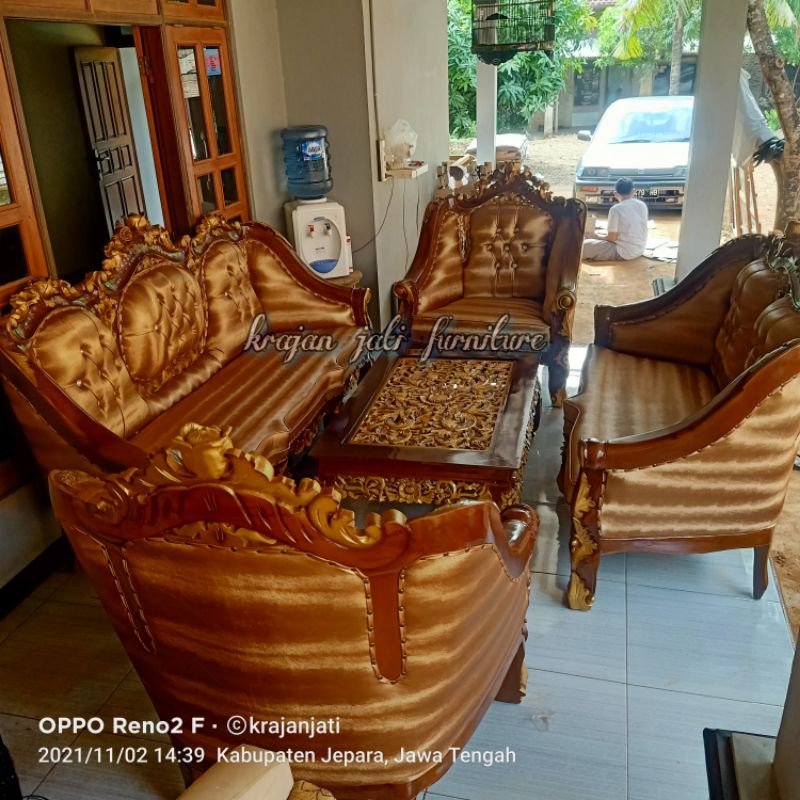 KURSI TAMU GANESA JATI UKIR JEPARA