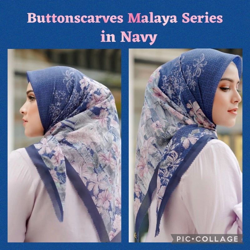 Buttonscarves Malaya Navy