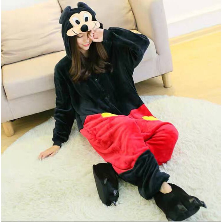 BAJU ONESIE MICKEY MOUSE MINNIE DEWASA PIYAMA KOSTUM
