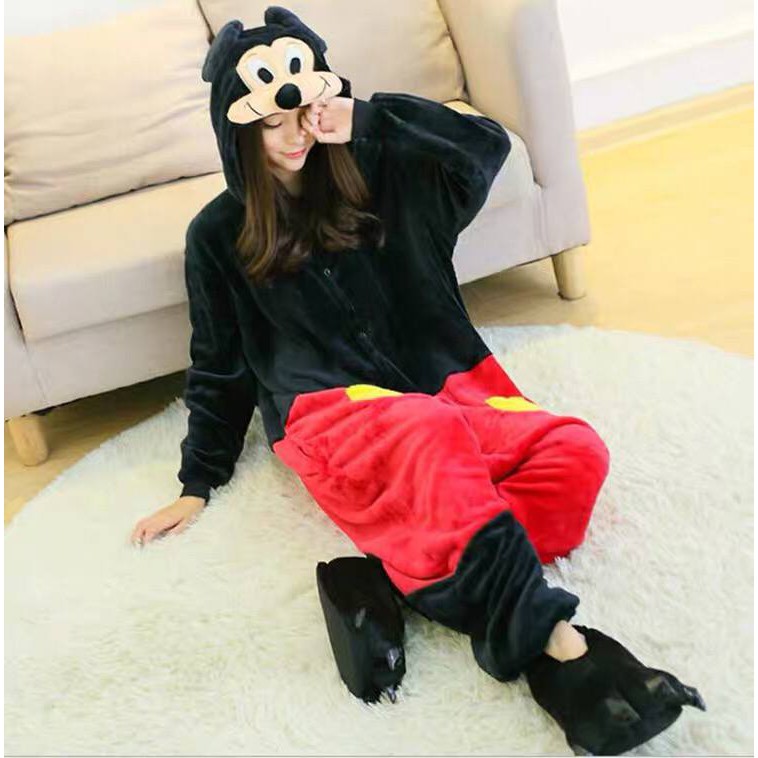 BAJU ONESIE MICKEY MOUSE MINNIE DEWASA PIYAMA KOSTUM