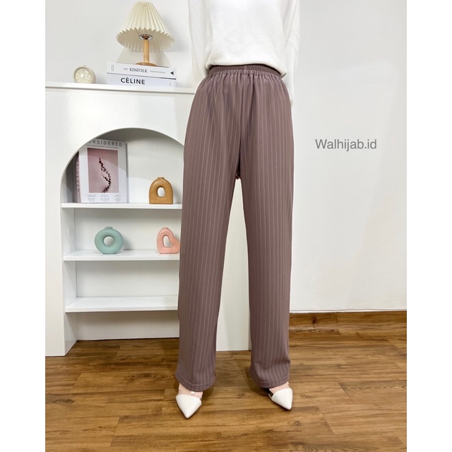 YEONNA Long Cullote Highwaist Salur - Knit Kulot highweist celana pants premium