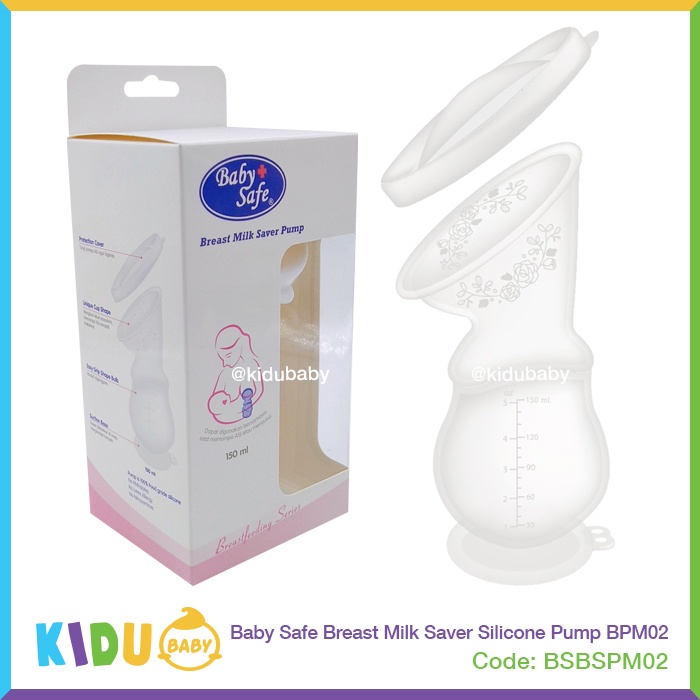 Baby Safe Breast Milk Saver Silicone Pump BPM02 Pompa ASI Manual Kidu Baby