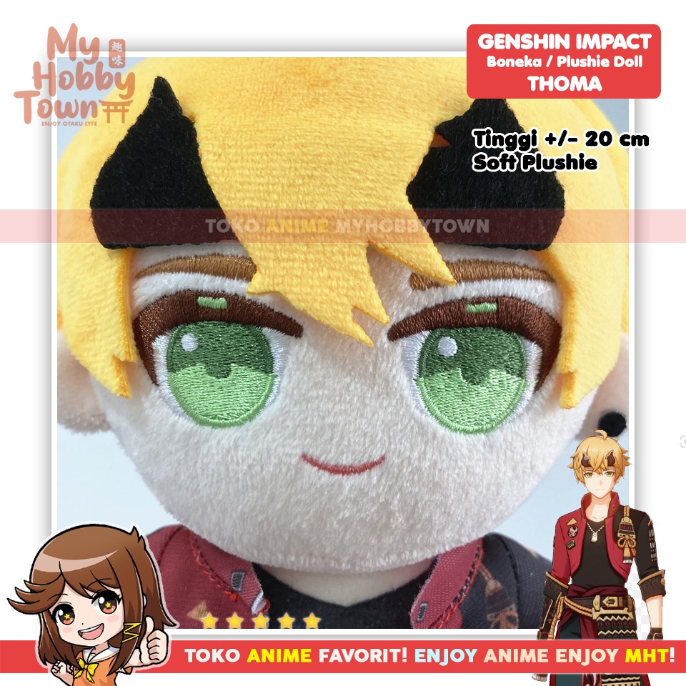 Boneka Anime Karakter Genshin Impact Thoma Plushie Doll