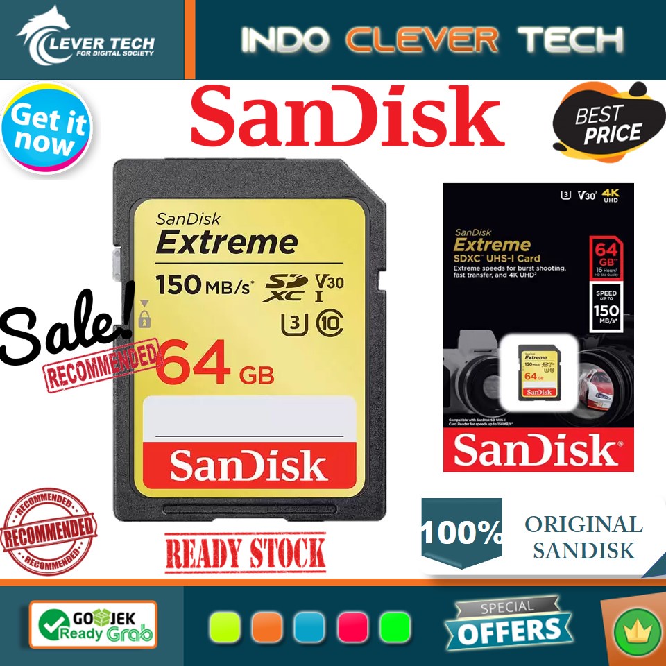 Sandsik Extreme SDXC UHS1 150MB/s 64GB