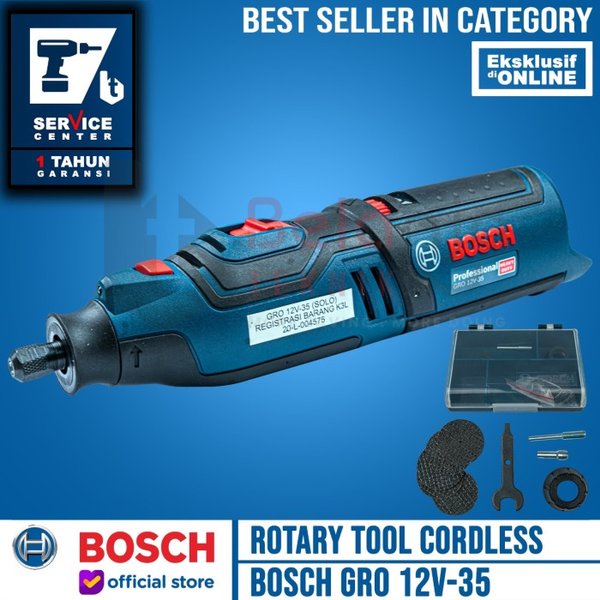 Bosch Rotary Tool Cordless Gro 12V-35 Gerinda Tuner Bor Ni 12 Volts