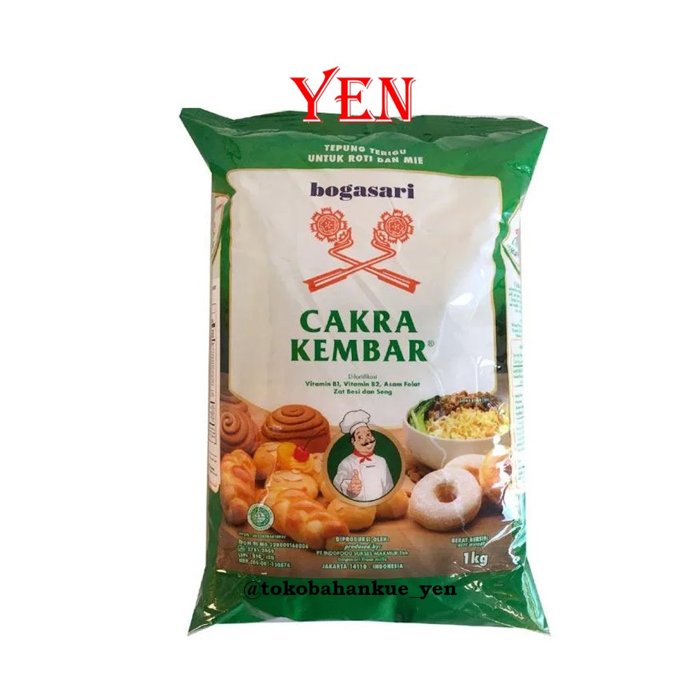 

Bogasari Tepung Cakra Kembar Premium / Terigu Protein Tinggi 1kg