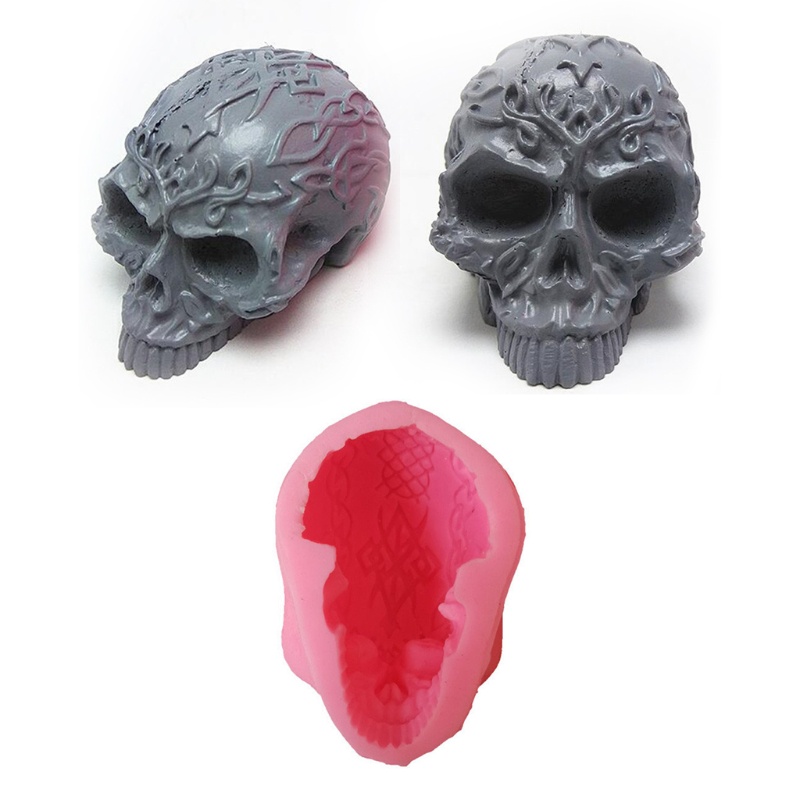 SIY  Halloween Skull Silicone Mold Epoxy Resin DIY Decoration Making Soap Candle