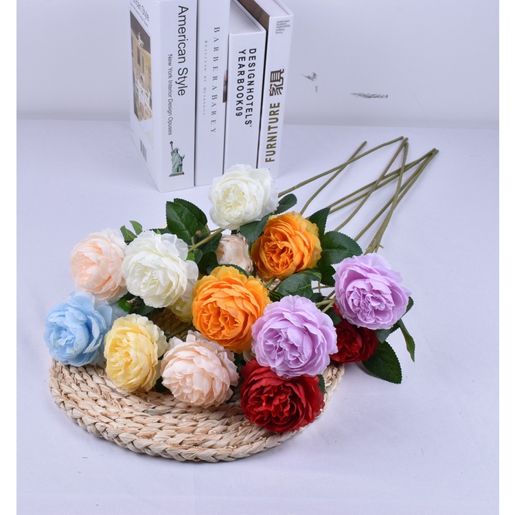 Bunga Mawar Hias Tangkai Satuan Bouquet Artificial Flowers Cantik Dekorasi Ruangan Cantik PBP70