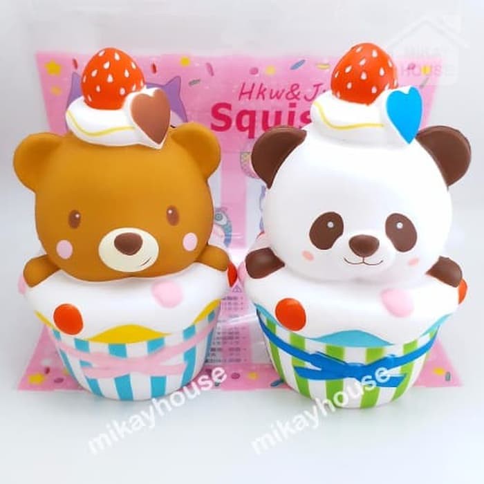 Squishy Jumbo Bear and Panda Cupcakes Licensed By HKW