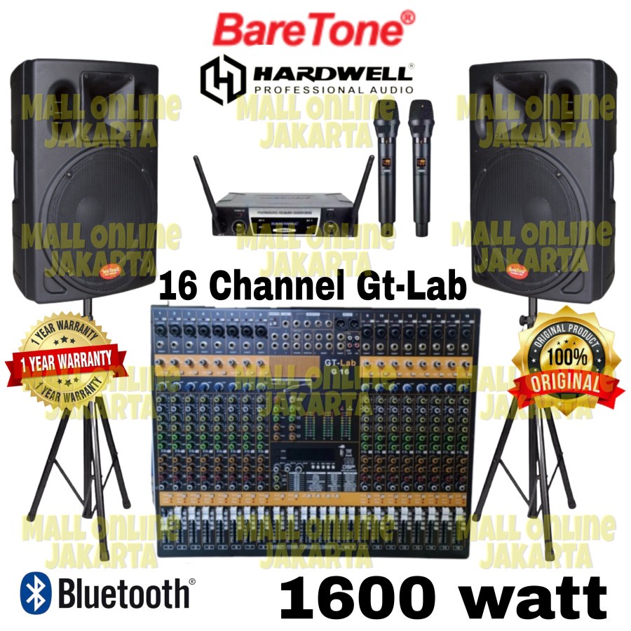 Paket speaker aktif baretone 15 inch 1530 pro 16 channel sound system