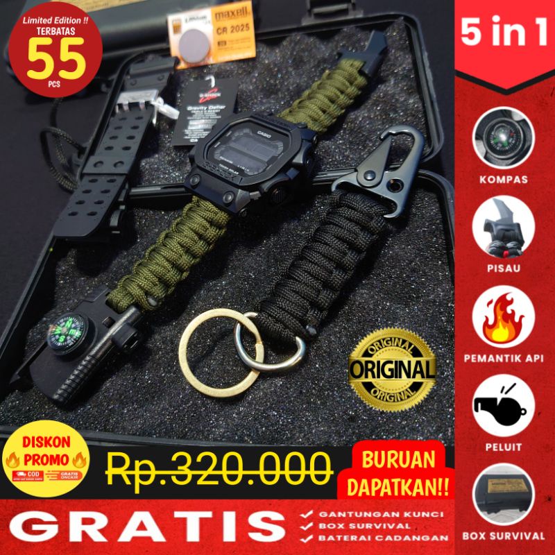 Jam Tangan Outdoor Pria G Shock GX56BB Custom Tali Paracord Survival, Jam Tangan Paracord , Jam tang