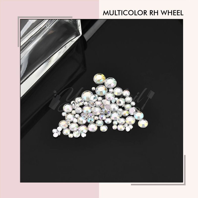 Multicolor rhinestones nail art wheel rhinestone manik hiasan kuku case hp