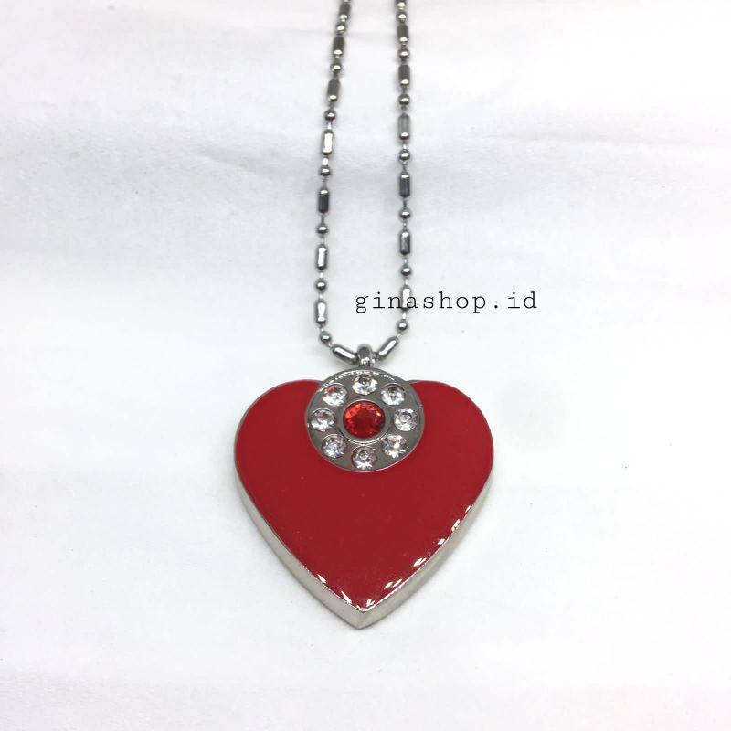 Kalung Kesehatan Terapi Asli - Quantum pendant asli - kalung kesehatan bio energi - kalung kesehatan liontin love full merah