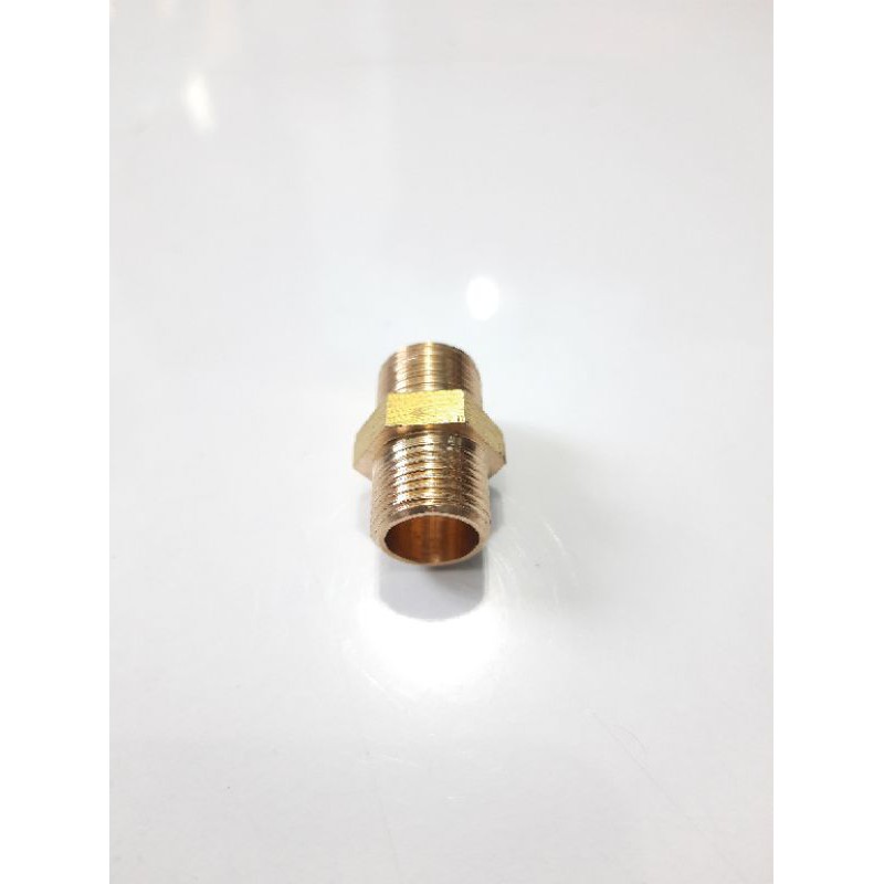 Double Nepel 1/4&quot; (Inch) KUNINGAN DRAT LUAR