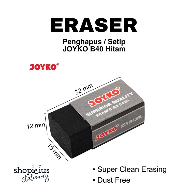 

Eraser Joyko B40 Hitam Penghapus Setip