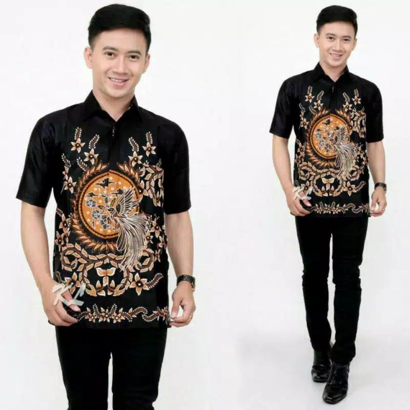 HRB026 Kenongo Hem Kemeja Batik Pria Katun Primis Premium Halus M L XL XXL