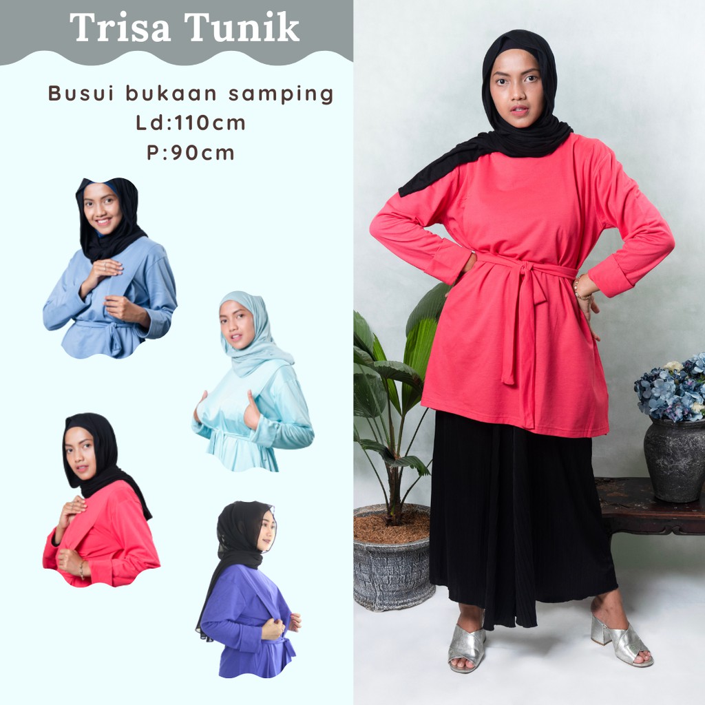 Baju Busui Tunik Busui Friendly Baju Menyusui Bukaan Samping Hy.tik Trisa