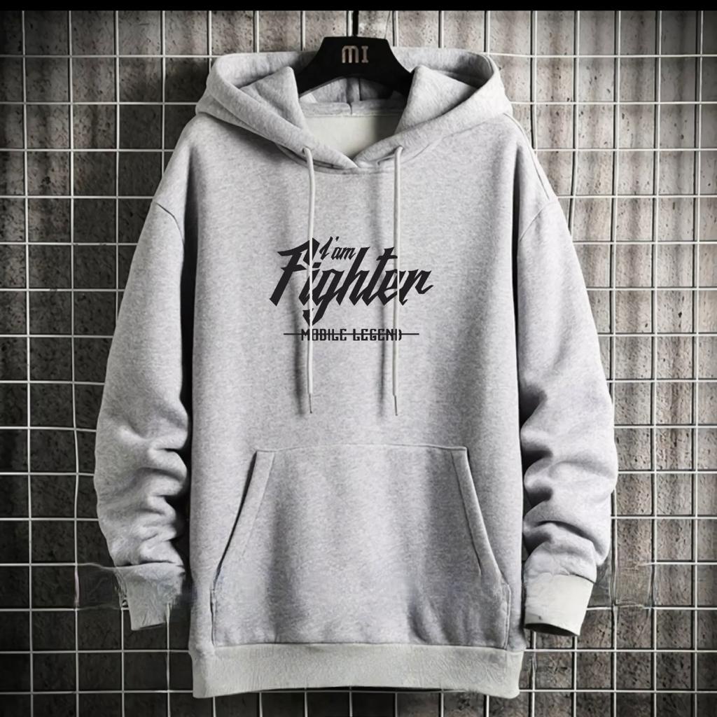 SWEATER HOODIE TULISAN IM FIGHTER / HOODIE MURAH TERLARIS / HOODIE POLOS / HOODIE PRIA DAN WANITA / UNISEX