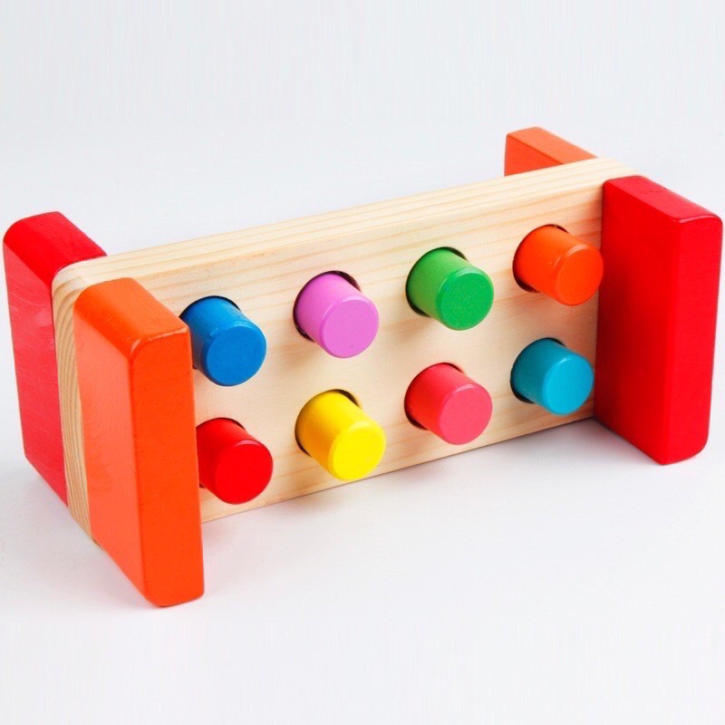 wooden hammer pounding bench - mainan pukul palu kayu - motoric toys