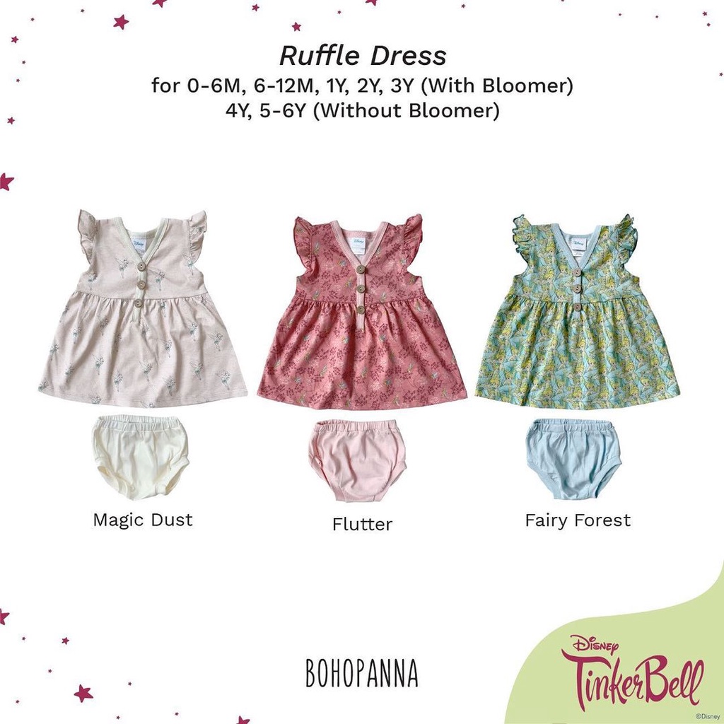 BOHOPANNA RUFFLE DRESS / SETELAN ANAK PEREMPUAN / DRESS ANAK PEREMPUAN