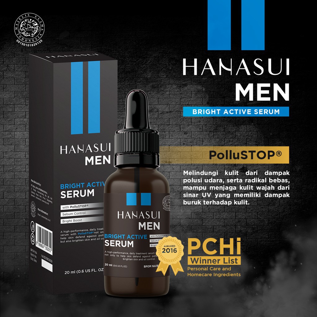 ✨ AKU MURAH ✨Hanasui Men Bright Active Serum / Serum Wajah untuk Pria