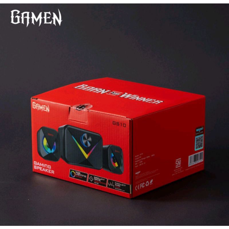 GAMEN GS10 Speaker Gaming 2.1 Sound Cannel Subwoofer With RGB Light Output 9W - Garansi Resmi 1 Tahun