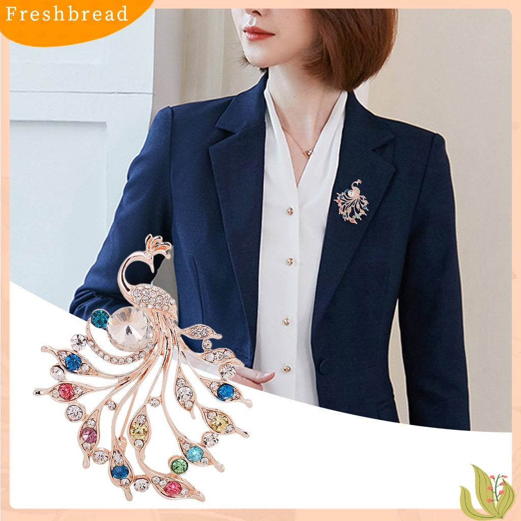 [ TERLARIS]Women Peacock Shape Rhinestone Inlaid Brooch Pin Breastpin Collar Hat Jewelry