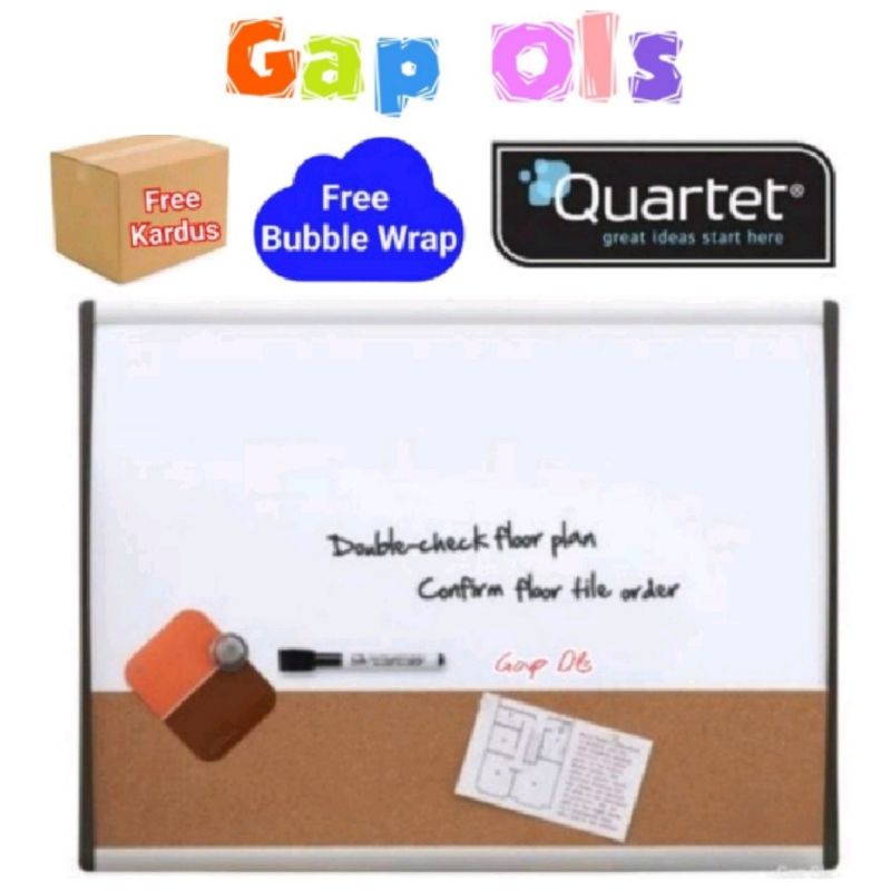 

Quartet whiteboard Quartet Magnetic Combination Board 43cmx58,5cm papan tulis Quartet white Board
