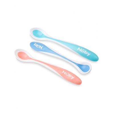 NUBY 3pcs Hot Safe Spoon Sendok Heat Sensor Baby Spoon Sendok Bayi Sensor Panas