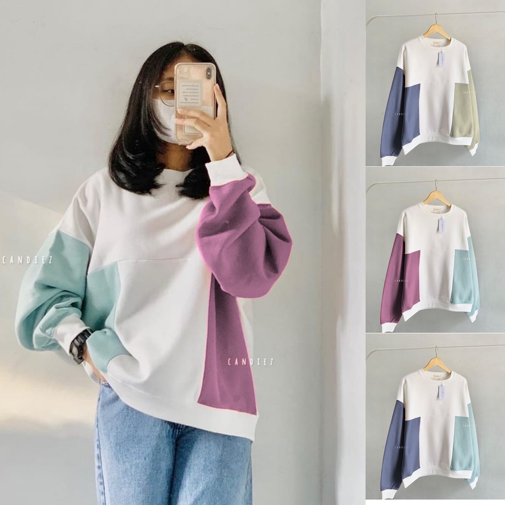 Sweater Wanita - CANDIEZ SWEATER OVERSIZE - Crewneck Wanita