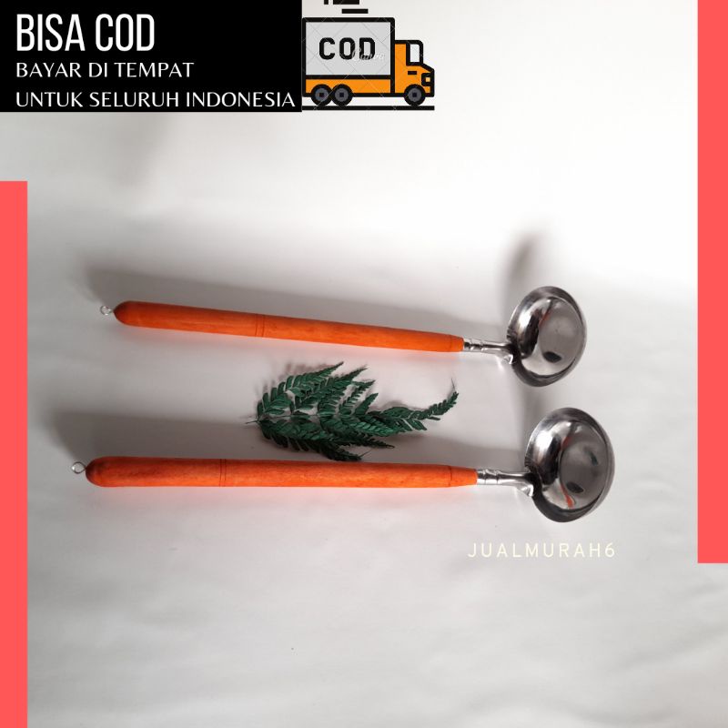 Irus Bakso Gagang Kayu / Irus Kuah / Irus Sayur / Centong Kuah / Centong Sayur Karah Panjang