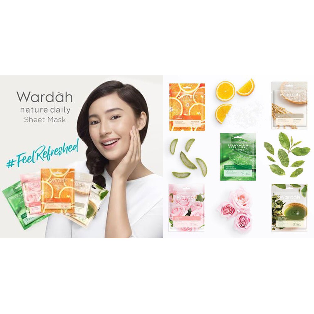 ❤ BELIA ❤ Wardah Nature Daily Sheet Mask 20ml BPOM