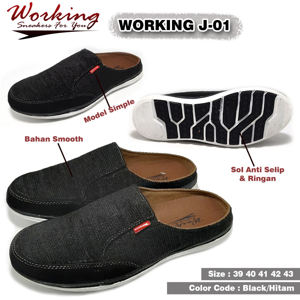 Sepatu Slip On Kasual Santai Working J-01