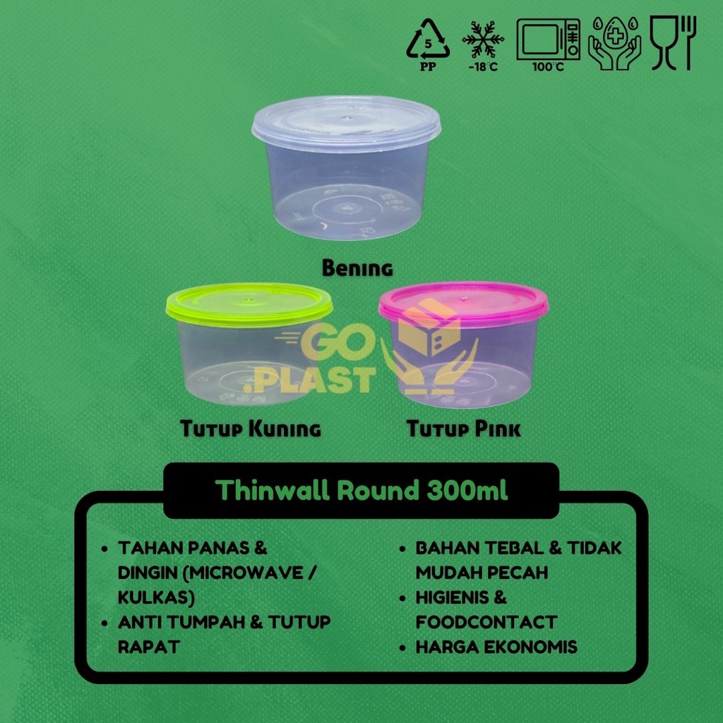 THINWALL BOWL 300 ML / MANGKOK MAKAN PLASTIK 300 ML ISI 12PCS