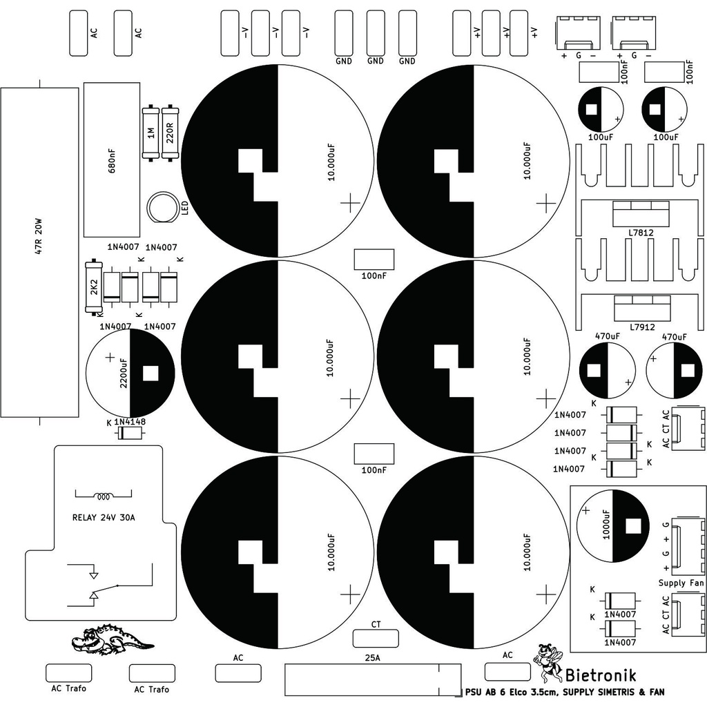 PCB PSU 6 Elco Class AB Softstart_Simetris_Fan Dauble Layer