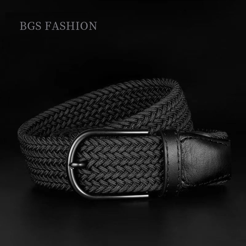 Ikat Pinggang pria, panjang pin gesper salinan anyaman, rajut kepang nyaman, gaya kasual sabuk pria belt BGS-093