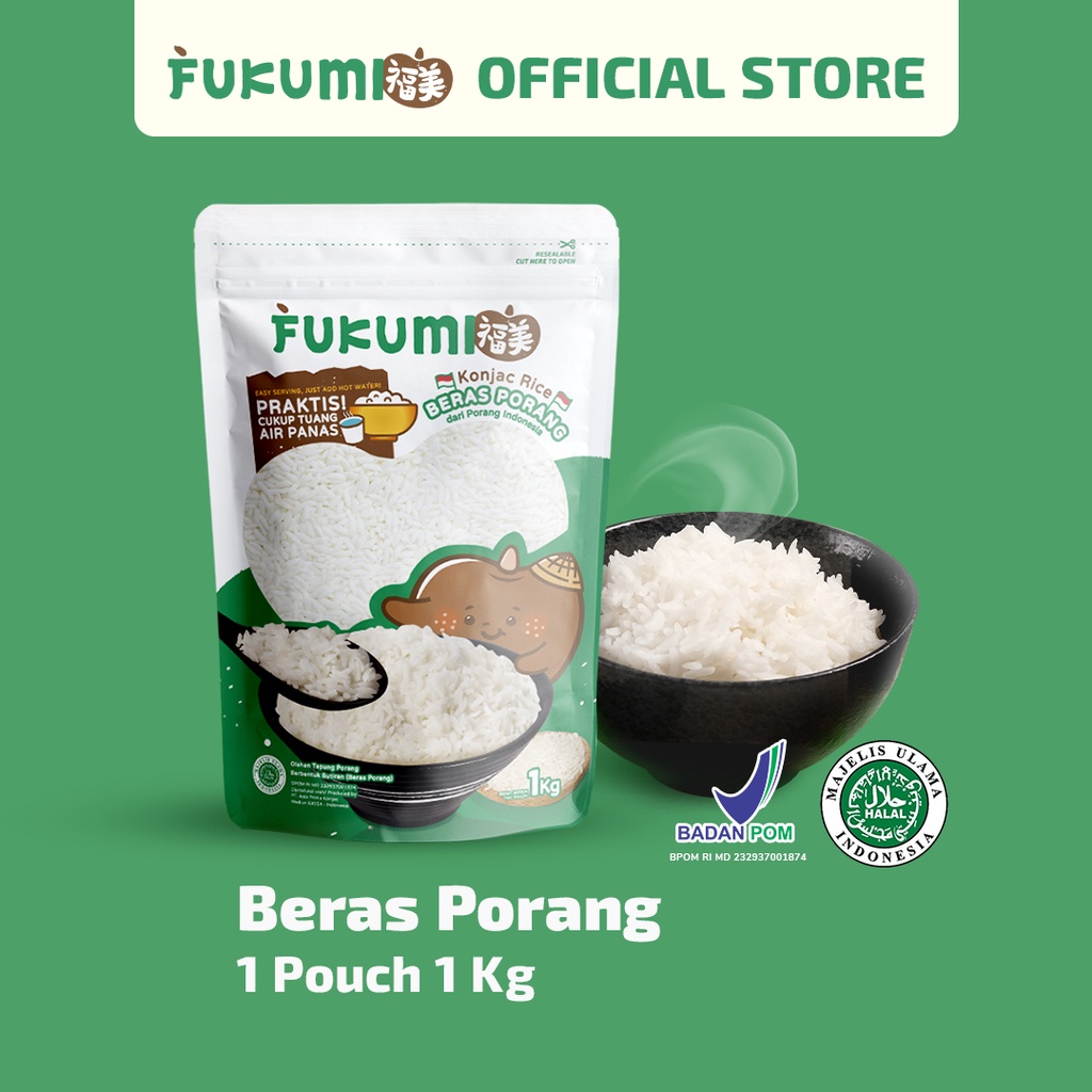 Jual Fukumi Beras Porang 1 Pouch 1 Kg 4 Box Sachet Shirataki