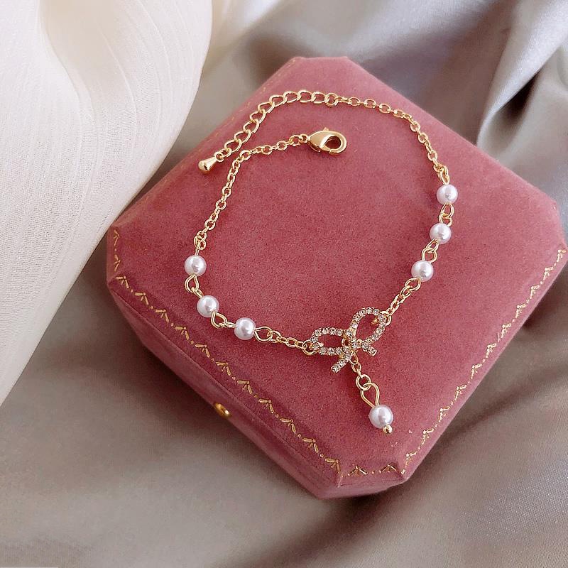 【Ready Stock】Gelang Viral Tiktok Murah Gelang Korea Wanita Mutiara Ikatan Simpul Hadiah Aksesoris Perhiasan Fashion kecenderungan COD